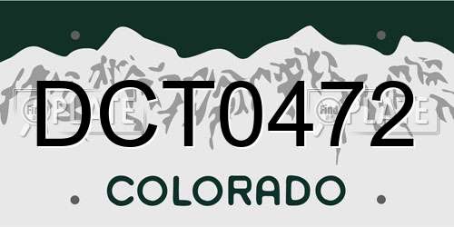 DCT0472 Colorado License Plate