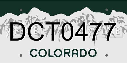 DCT0477 Colorado License Plate