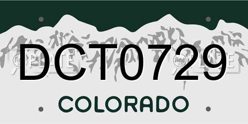 DCT0729 Colorado License Plate