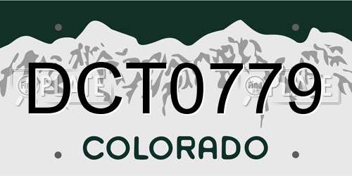 DCT0779 Colorado License Plate