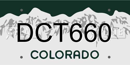 DCT660 Colorado License Plate