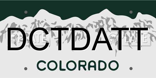 DCTDATT Colorado License Plate