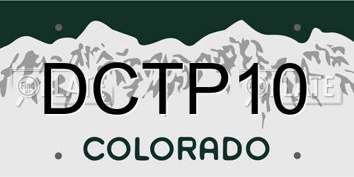 DCTP10 Colorado License Plate