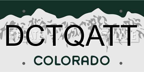 DCTQATT Colorado License Plate