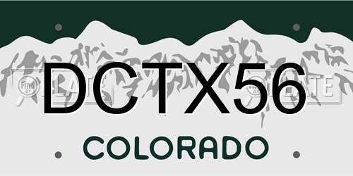 DCTX56 Colorado License Plate