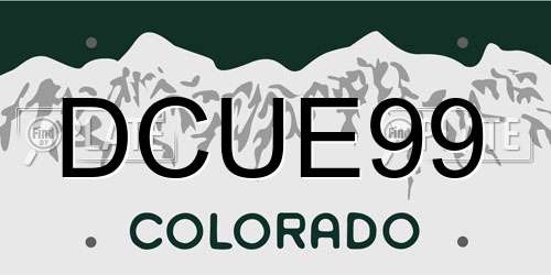 DCUE99 Colorado License Plate