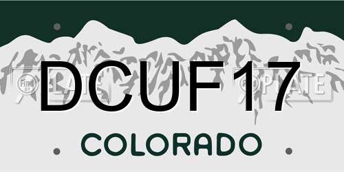 DCUF17 Colorado License Plate