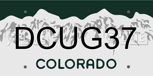 DCUG37 Colorado License Plate