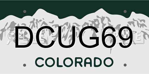 DCUG69 Colorado License Plate