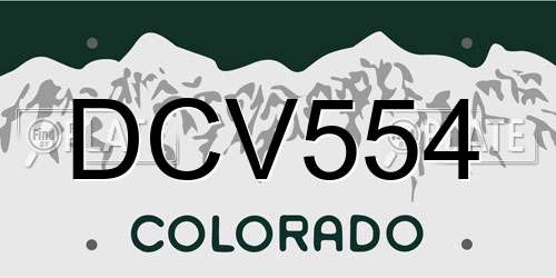 DCV554 Colorado License Plate