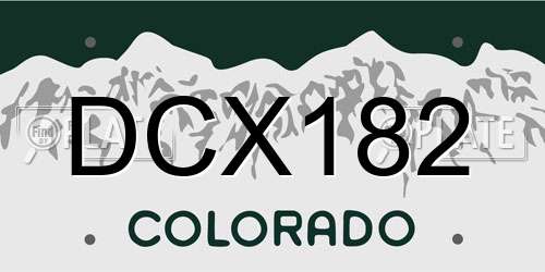 DCX182 Colorado License Plate