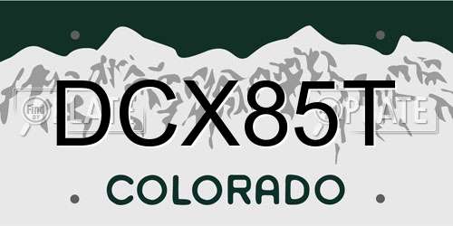 DCX85T Colorado License Plate