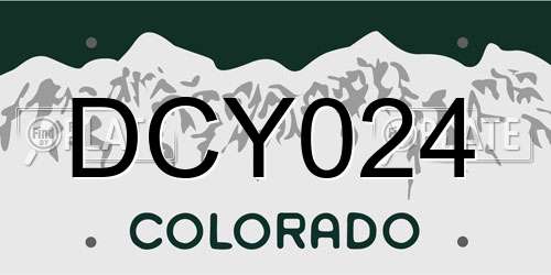 DCY024 Colorado License Plate