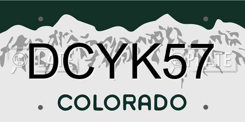 DCYK57 Colorado License Plate