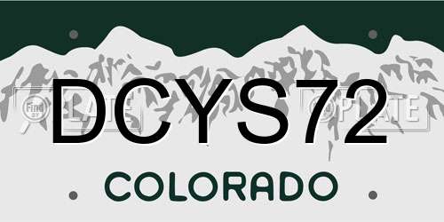 DCYS72 Colorado License Plate