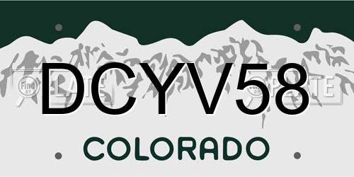 DCYV58 Colorado License Plate