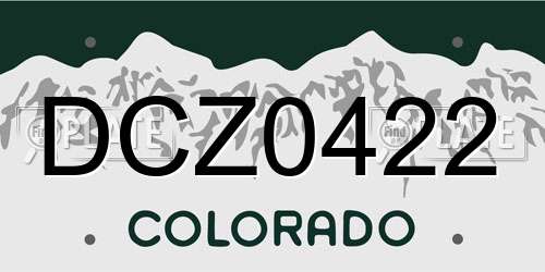 DCZ0422 Colorado License Plate