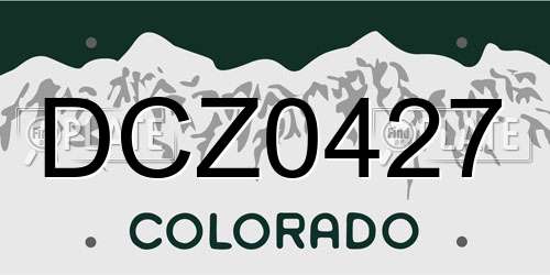 DCZ0427 Colorado License Plate