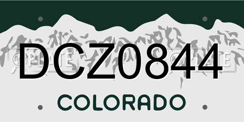 DCZ0844 Colorado License Plate