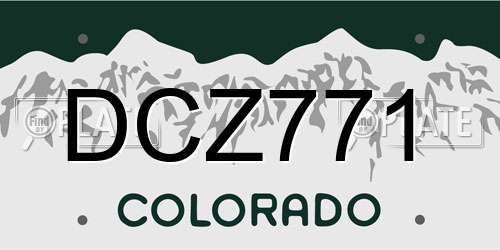 DCZ771 Colorado License Plate