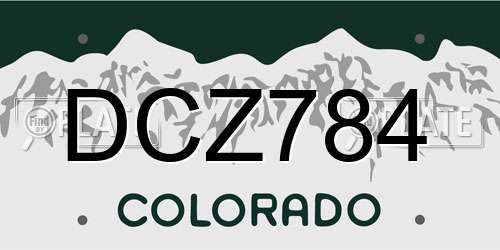 DCZ784 Colorado License Plate