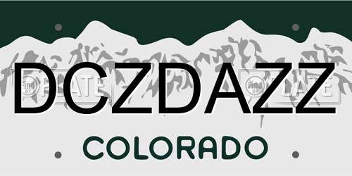 DCZDAZZ Colorado License Plate
