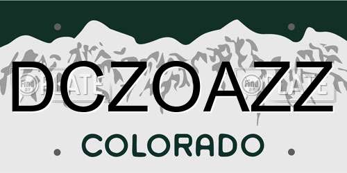 DCZOAZZ Colorado License Plate