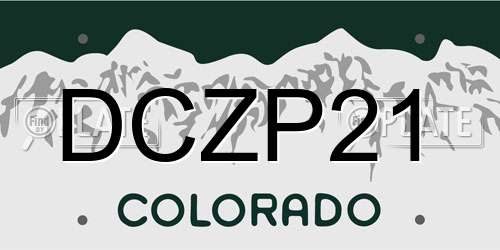 DCZP21 Colorado License Plate
