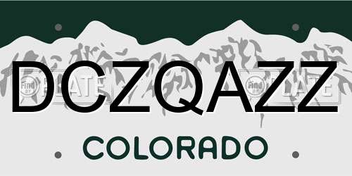 DCZQAZZ Colorado License Plate
