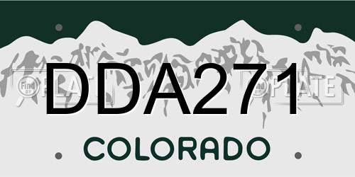 DDA271 Colorado License Plate