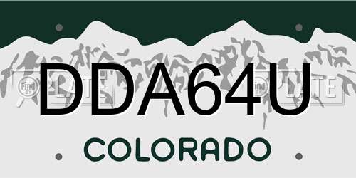 DDA64U Colorado License Plate