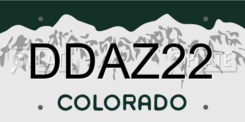 DDAZ22 Colorado License Plate