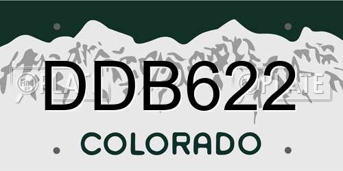 DDB622 Colorado License Plate