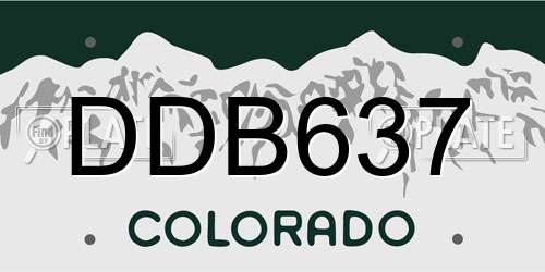 DDB637 Colorado License Plate
