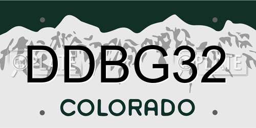 DDBG32 Colorado License Plate