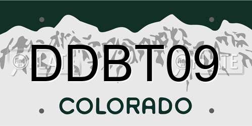 DDBT09 Colorado License Plate