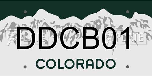 DDCB01 Colorado License Plate