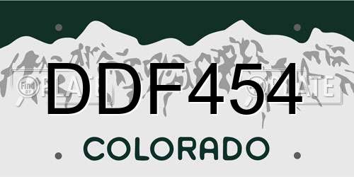 DDF454 Colorado License Plate