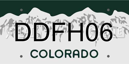 DDFH06 Colorado License Plate