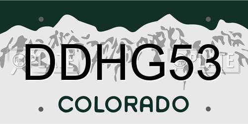 DDHG53 Colorado License Plate