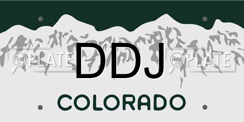 DDJ Colorado License Plate