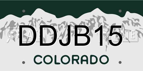 DDJB15 Colorado License Plate