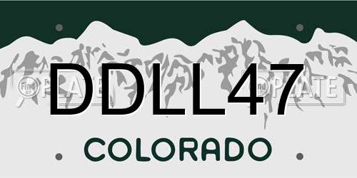 DDLL47 Colorado License Plate