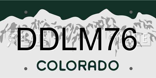 DDLM76 Colorado License Plate