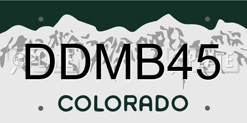 DDMB45 Colorado License Plate