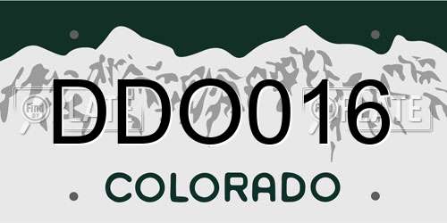 DDO016 Colorado License Plate