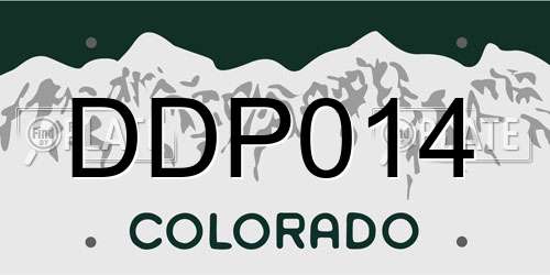 DDP014 Colorado License Plate