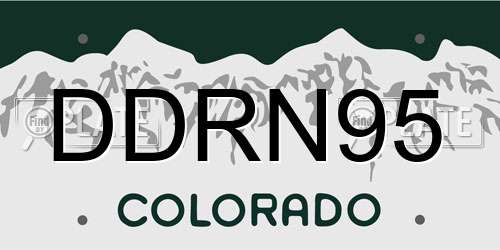 DDRN95 Colorado License Plate