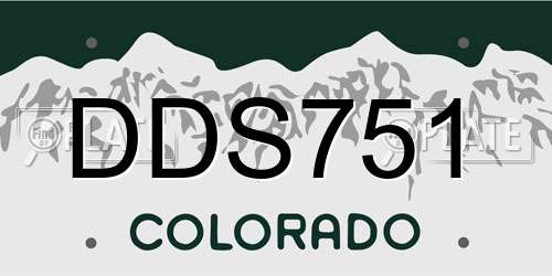 DDS751 Colorado License Plate