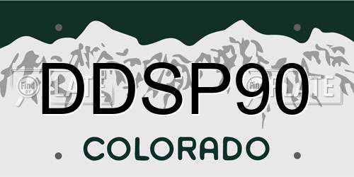 DDSP90 Colorado License Plate